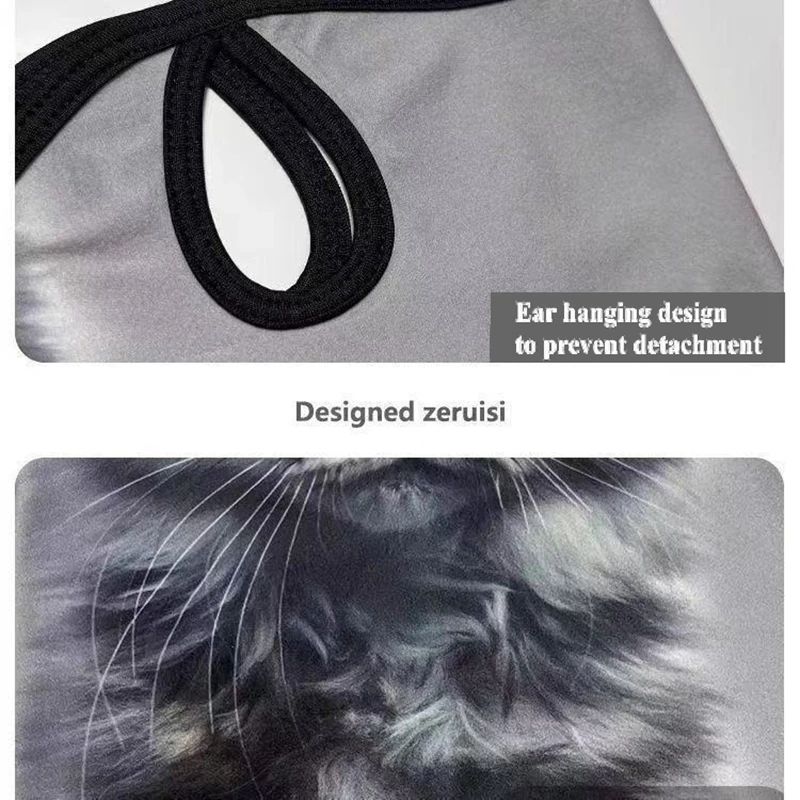 3d Printed Cats Dogs Design Full Face Mask Neck Protector Funny Cute Quick Dry Helmet Liner For Party Outdoor Windproof Masks