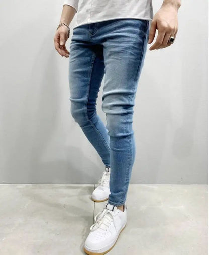 New Style Men's Hip Hop Slim Fit Jeans You And Smooths Your Silhouette Ripped Small Footwear Amazon WISH Badge Plus Size Jeans N