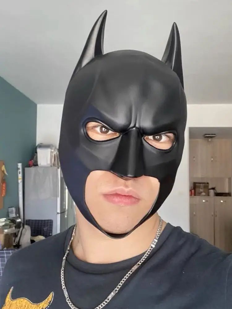Mask for Men Anime Bat Mask Headgear Latex Material Cosplay Headgear Halloween Night Dance Party Adult Masquerade Mask Latex