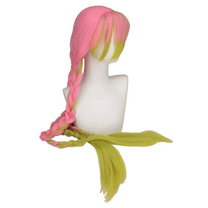 Adult Children Anime Kanroji Mitsuri Cosplay Costume Kimono Haori Dress Wig Clothes Halloween Costume for Adult Children