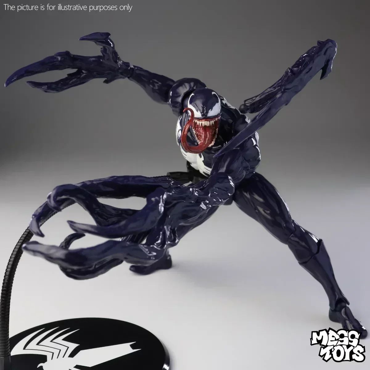 In stock NEW Mess Toys Venom Lethal Neighbor Spider Man Symbiotic Black Suit Messtoys Spiderman Anime Action Figure Model toys