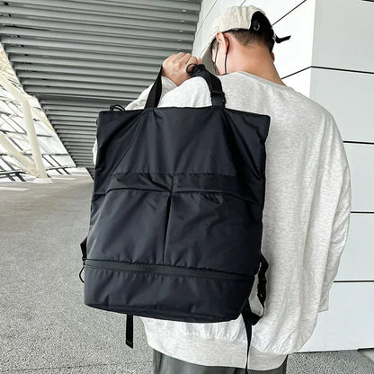 Mochila Feminina e Masculina Grande Capacidade Unissex Mochilas Nylon Impermeável Bolsa Esportiva Bolsas Escolares Tendência Portátil Lazer Viagem Bolsa de Mão