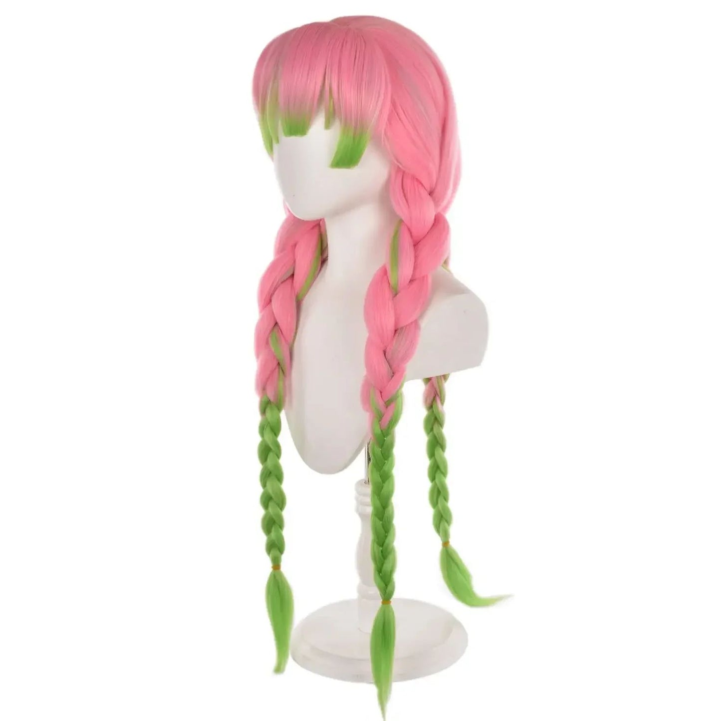Demon Slayer Kanroji Mitsuri Cosplay Wig Green Mix Pink Long Anime Costume Wigs Kanroji Mitsuri Wigs with  Synthetic Wig