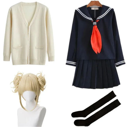 My Hero Academia Cosplay Fantasia de Halloween Anime Boku No Hero Academia Himiko Toga Uniforme JK Suéter Casaco Peruca Fantasias