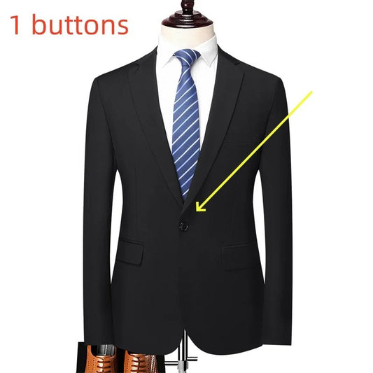 S-8XL Blazer New Men's Fashion Business Solid Color British Style Professional Work Groom Wedding Dress Best Man Blazer Jacket