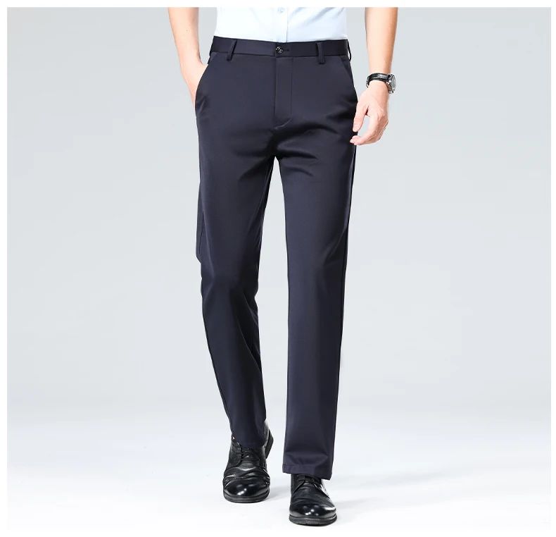 Calças Finas Masculinas para o Verão Outono, Calças de Terno Formal, Calças de Trabalho, Calças Casuais de Negócios de Qualidade, Calças Compridas Pretas Vinho Tinto