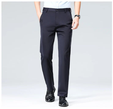 Calças Finas Masculinas para o Verão Outono, Calças de Terno Formal, Calças de Trabalho, Calças Casuais de Negócios de Qualidade, Calças Compridas Pretas Vinho Tinto