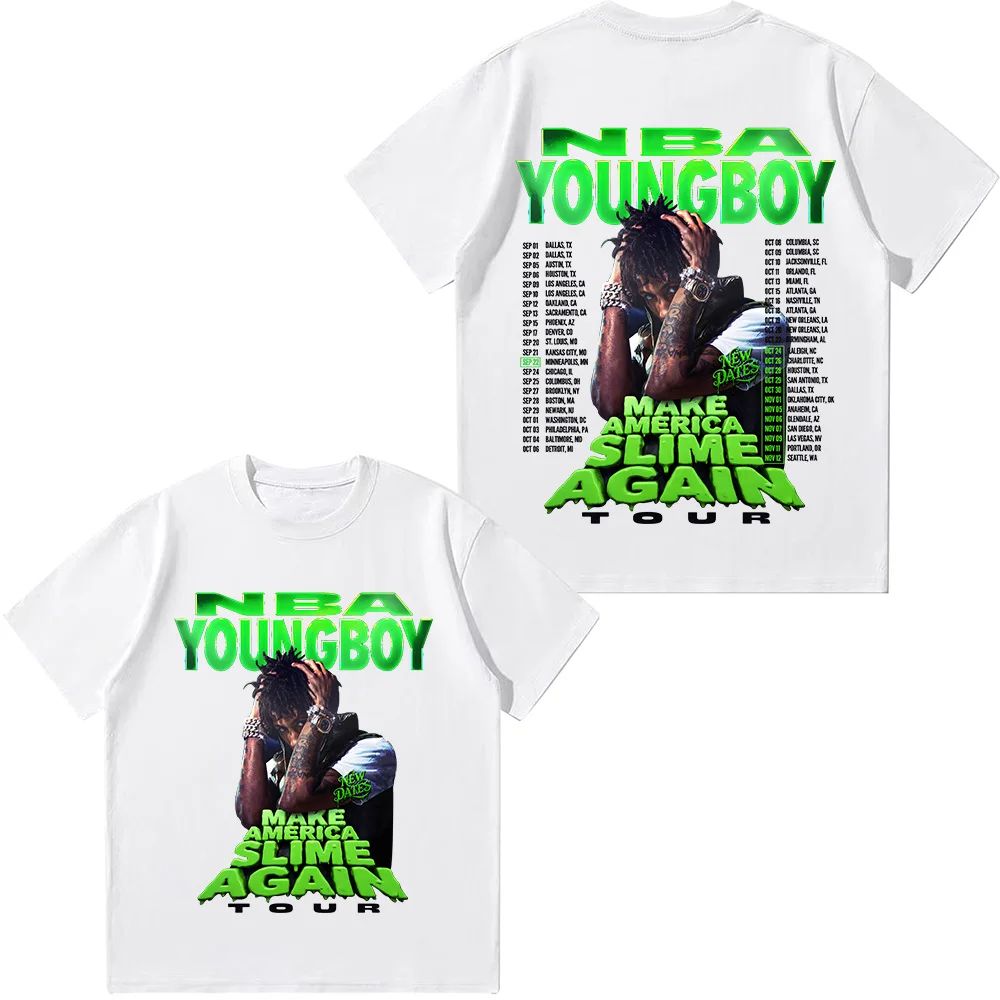 YoungBoy Never Broke Again 2025 Tour T-shirts 2025 Hip Hop Vintage Top Oversized Streetwear Women Men High Quality Cotton Tshirt