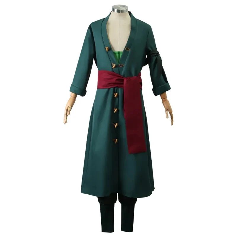 Roronoas Cosplay Costume Anime Kimono Robe Zoro Cloak Uniform Halloween Outfits With Earrings For Comic Con