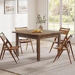 Wood Dining Table Modern Kitchen Table for Dining Room Living Room, 2-4 People Dining Room Table Square Dinner Tables with Wood