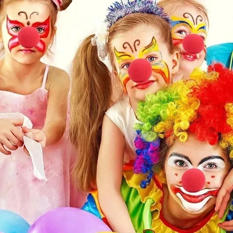 200/1PCS Red Funny Clown Nose Foam Sponge Ball Nose Cosplay Costume Make Up Props Circus Halloween Party Decoration Supplies