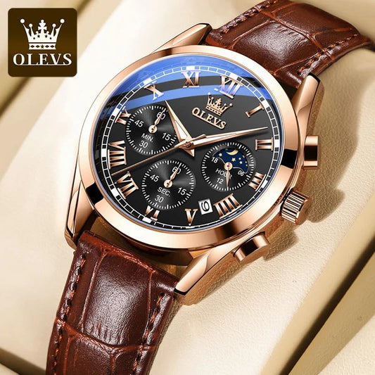 OLEVS 2871 Multifunctional Men's Watches Stainless steel Luminous Waterproof Luxury Men Wristwatch Business Watch Man
