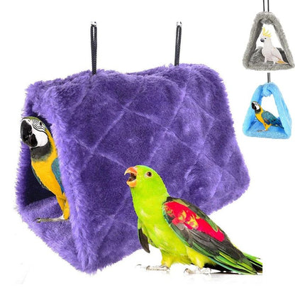 Casa de Inverno Quente de Pelúcia para Pássaros Ninho Suspenso Rede Cabana Fofa Esconderijo para Pássaros Acessórios para Gaiolas de Calopsitas e Papagaios