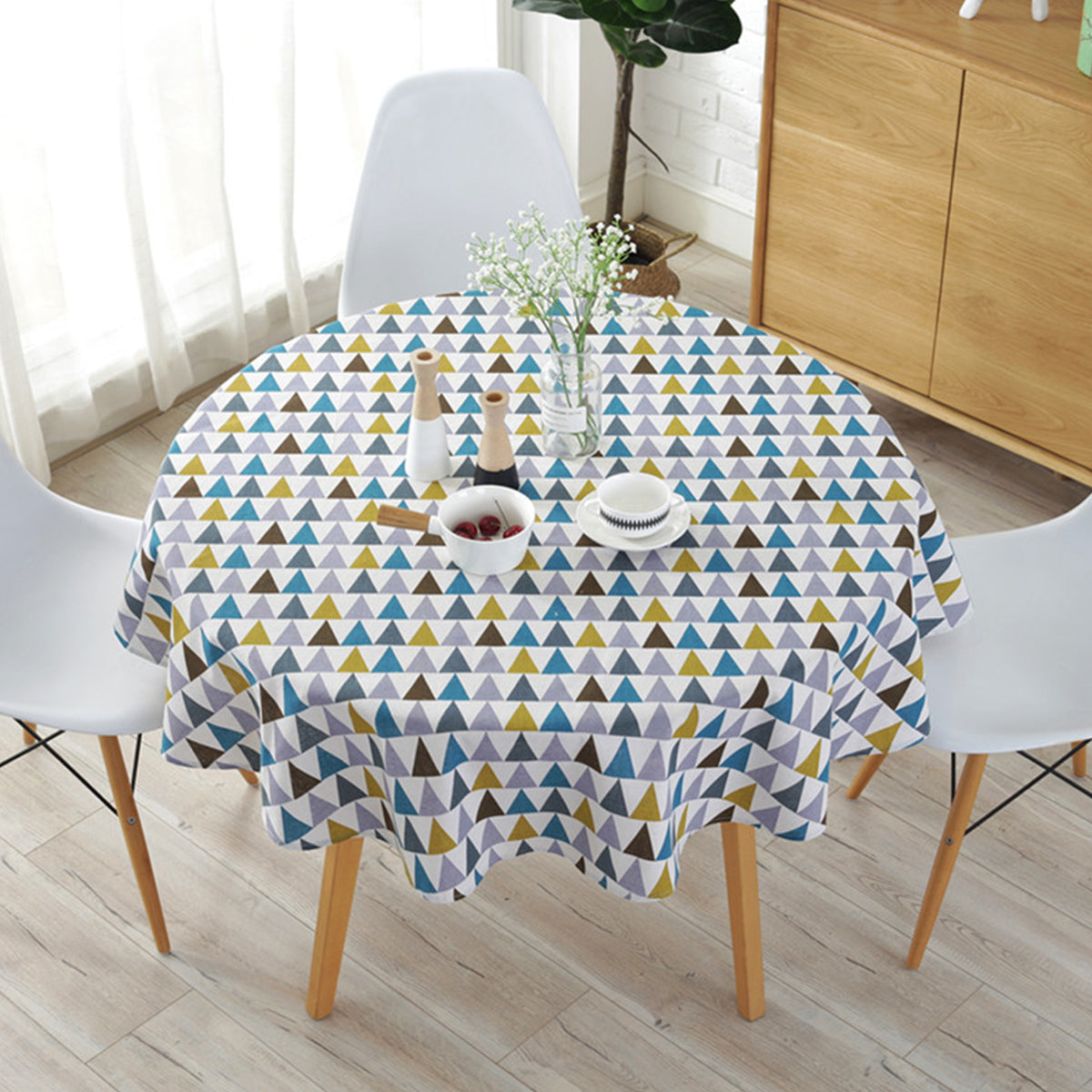 Round Tablecloth 120/150cm Washable Table Cloth Decorative Table Cover Indoor Holiday Home Christmas Party Picnic Dining Room