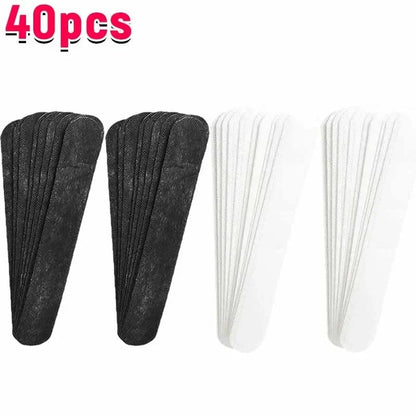 10/40pçs Adesivos Absorventes de Suor para Chapéus Femininos Masculinos Fita Branca Invisível Antissujeira para Boné Esportivo Tiras Redutoras de Tamanho de Chapéu