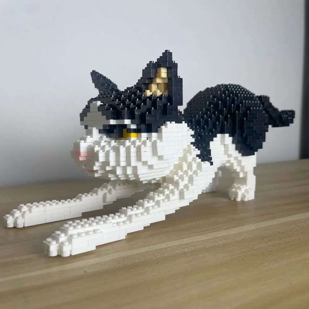 Knew Built Quatro estilos de micropartículas expressivas de blocos de montar de mini-gatos, modelos de laranja e vaca, os favoritos dos entusiastas de animais de estimação
