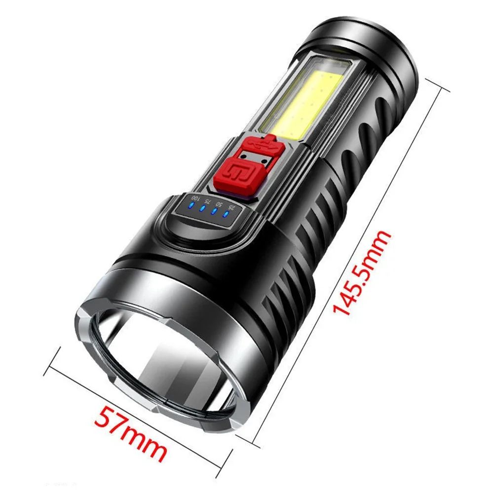 COB High Power LED Flashlight USB Rechargeable Waterproof Lamp For Camping Hiking Fishing Portable Flashlight Emergency Lantern
