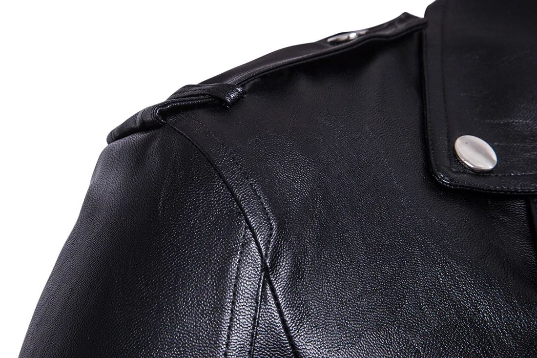 Motorcycle Slim Leather Jacket Men's Leather Jacket British Fashion Men's PU Leather Jacket mens solid color leather jackets