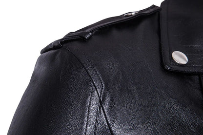 Motorcycle Slim Leather Jacket Men's Leather Jacket British Fashion Men's PU Leather Jacket mens solid color leather jackets