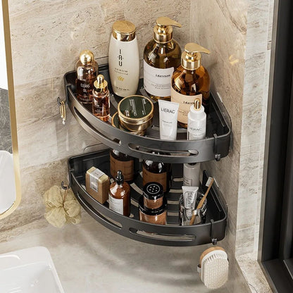 No Drill Wall Corner Bathroom Shelf Corner Shelf Storage Organizer Shower Shelf Shampoo Makeup Bathroom Accessories Towels Rack