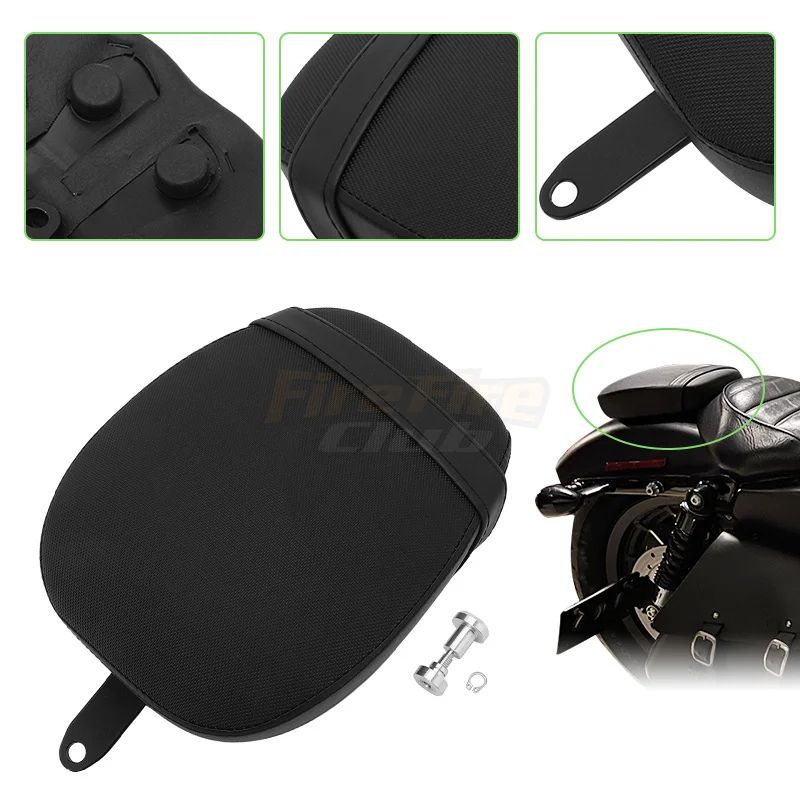 Almofadas de Assento de Para-lama Traseiro em Couro PU para Passageiro para Harley Sportster Forty Eight 48 72 2010-2015