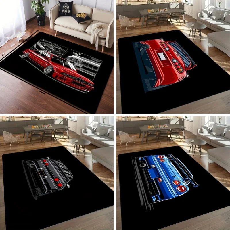 Creative Car Pattern Carpet Children's Bedside Soft Floor Mat Anti-fouling Anti-slip Crawling Pad Kitchen Footpad Home Decor Rug