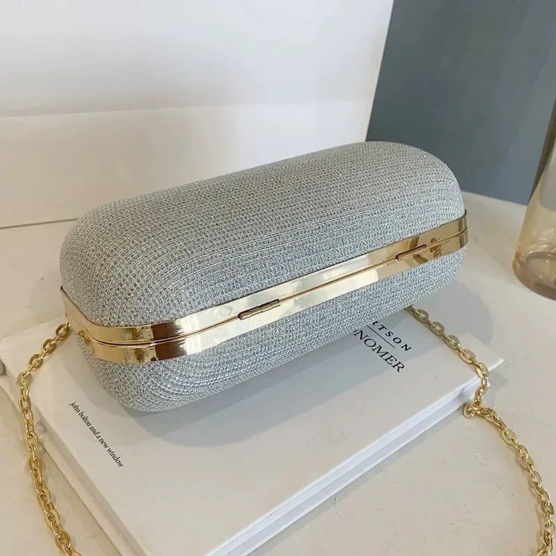 Shiny Mini Evening Bag, Rhinestone Chain Purse, Luxury Glitter Banquet Handbag, Perfect For Party, Wedding, Prom, Dinner/Banquet