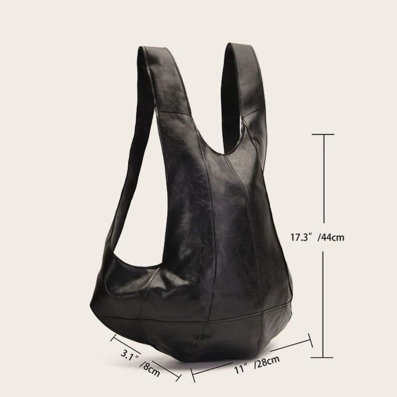 Fashionable retro and unique Beetle backpack, made of Crazy Horse plant tanned soft PU leather, suitable for both men and women