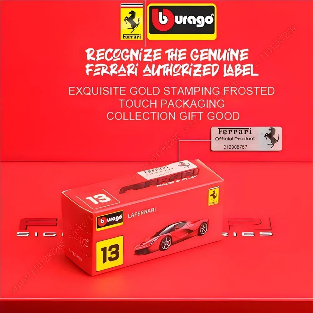 Bburago 1:64 Ferrari Enzo Réplica Carro Modelo Escala F40 F50 458 488 296 Diecast Miniatura de Tráfego Arte Figura Brinquedo Menino Criança