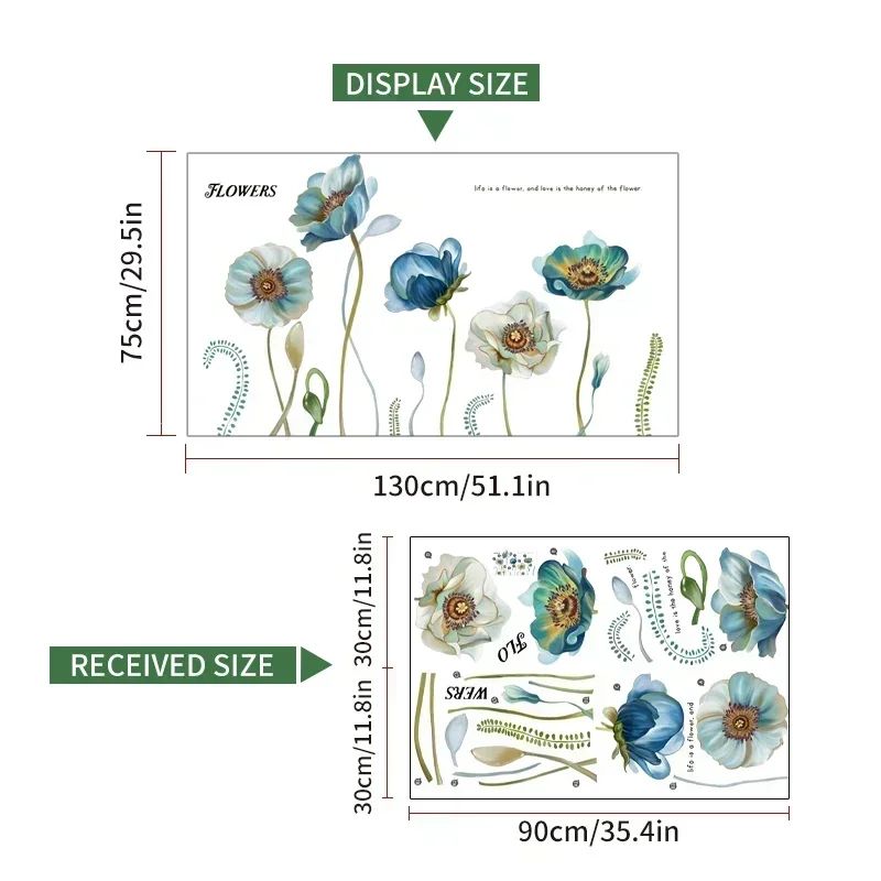 Ink Wall Stickers Wash Peach Blossom For Living Room Bedroom Home Flower Background Wall Decor Self-adhesive Sticker Wallpaper