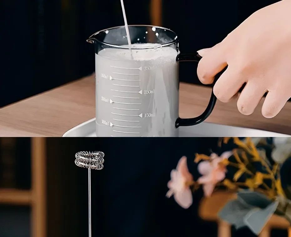 Batedor de Ovos Elétrico Recarregável USB 2 em 1 Batedor de Café Misturador de Leite Duas Cabeças Espumadores de Leite Agitador de Cozimento Utensílios de Cozinha