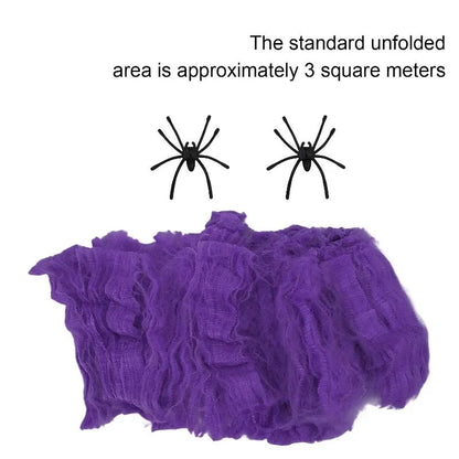 Artificial Spider Web Halloween Decoration Scary Party Scene Props White Stretchy Cobweb Horror House Home Decora Accessories