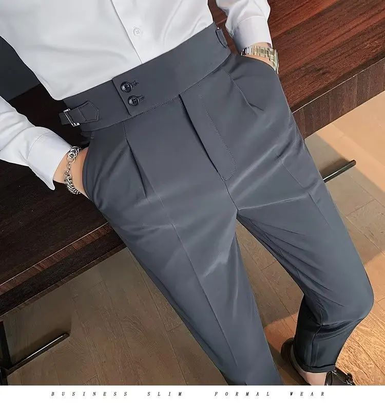 Calça Masculina Nadir Coffee Color Clássica Estilosa Paris Botão Prega Única Emagrece Suaviza Sua Silhueta Calça Social Casual