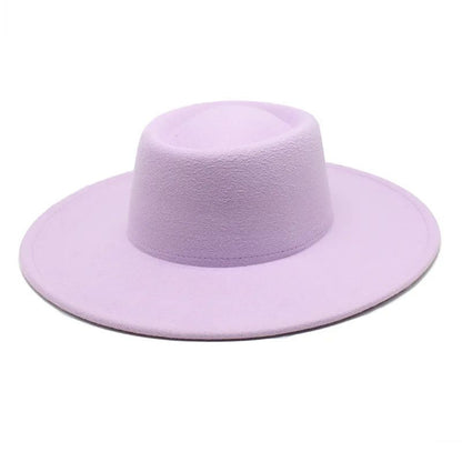 Classic British Style 9.5CM Big Wide Brim Fedora Hat For Women Fashion Autumn Winter Felt Church Hats Wedding Dress Jazz Cap
