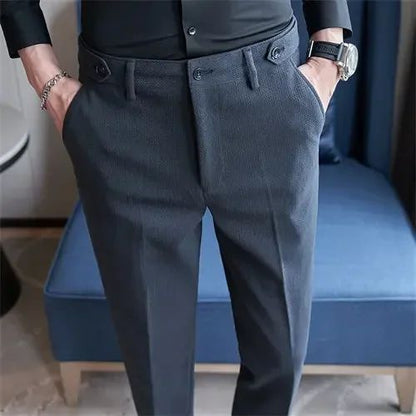 Calças de Terno Masculinas, Calças de Vestir Slim Modernas, Calças Brancas Pretas Azuis Verdes Pantalones Hombre Outono/Inverno Masculino, Novidade 2025