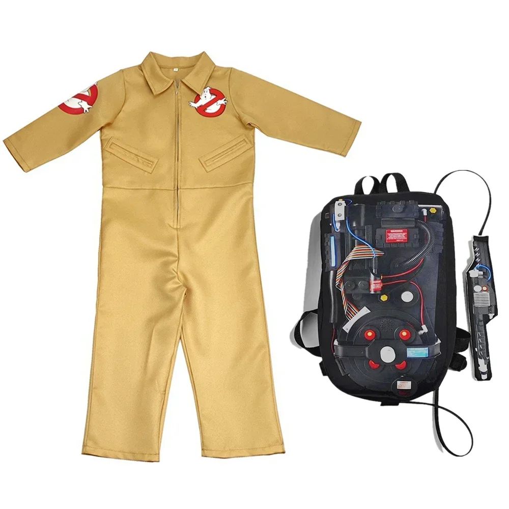 Ghostbusters Movie Kids Adults Cosplay CostumesHalloween Carnival Theme Party Clothes with Proton Pack Fans Collection