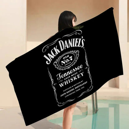 J-Jack-Daniels Microfiber Beach Towel Absorbent Quick Dry Soft Yoga Swimming Resort Mountain Climbing Towel