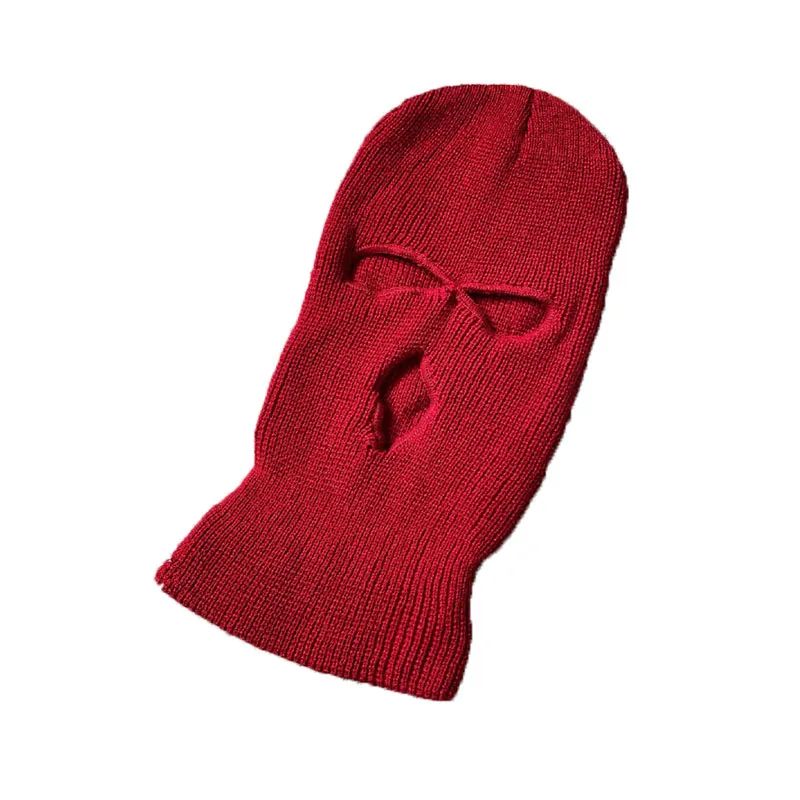 Men's Winter Knitted Balaclava, Windproof Ski Mask, Warm Wool Motorcycle Hat