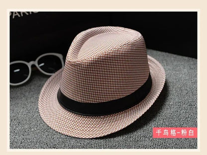 Fashionable Elegant Vintage Unisex Classic Summer Hat with Brim for Men and Women in Black, White, Red, Panama Top Jazz Beach Fe