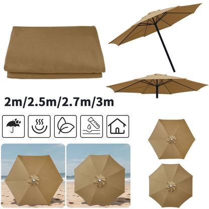 Parasol Replaceable Parasol Top Cloth Garden Patio Canopy Umbrella Cover Waterproof Sunshade 2/2.5/2.7/3m For 6 Ribs/8 Ribs