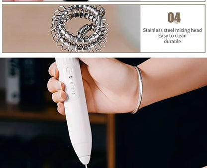Batedor de Ovos Elétrico Recarregável USB 2 em 1 Batedor de Café Misturador de Leite Duas Cabeças Espumadores de Leite Agitador de Cozimento Utensílios de Cozinha
