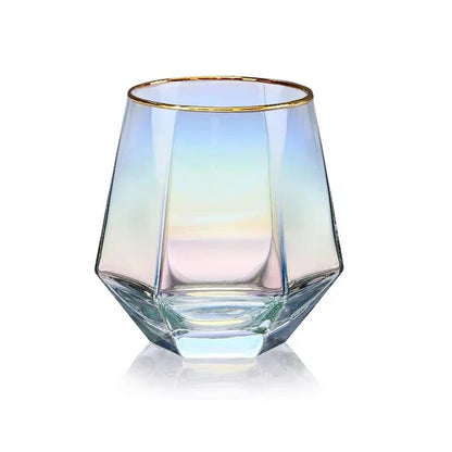 Taças de Vinho Borda Hexagonal 300ml Taça Transparente para Coquetéis Bar Festa Clube Banquete Utensílio para Beber Champanhe Limonada Água