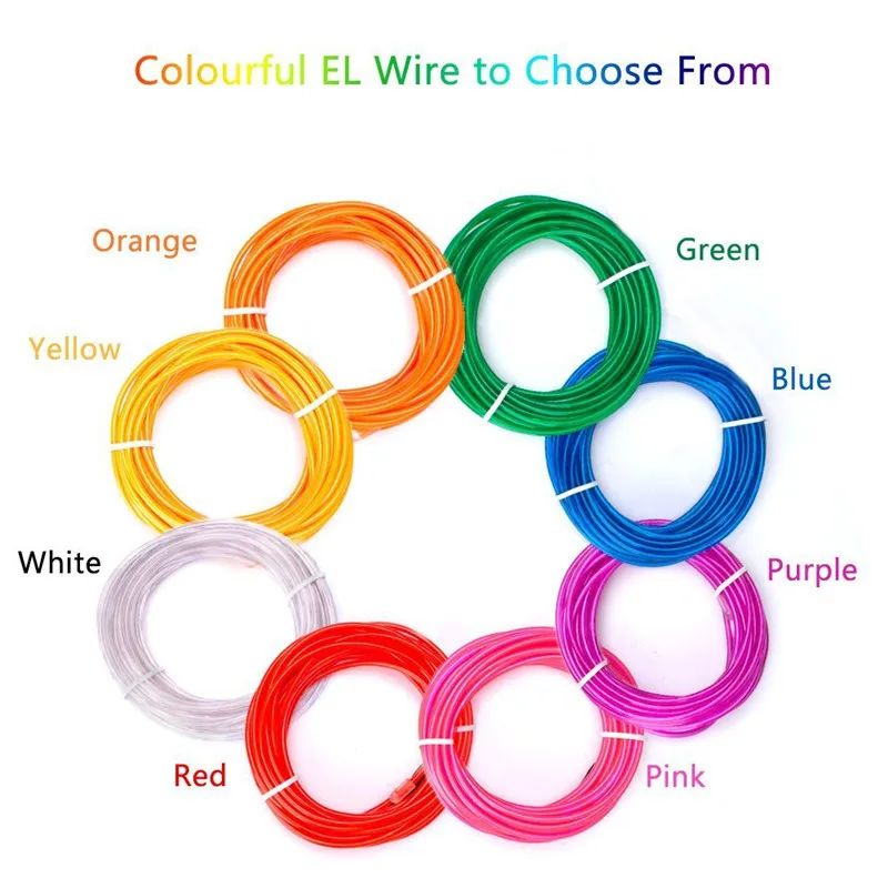 1M/3M/5M Flexible Neon Light Ball Dress Decoration Light EL Luminous Cable Party DIY Atmosphere Light Waterproof LED Strip