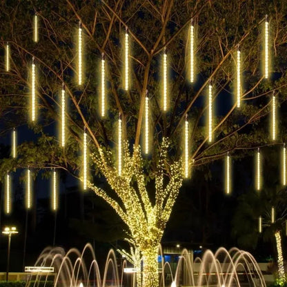 30/50CM LED Meteor Shower Rain Lights Waterproof Falling Raindrop Fairy String Light for Christmas Holiday Party Patio Decor