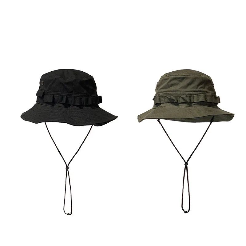 Summer Men Bucket Hat Outdoor UV Protection Wide Brim Panama Safari Hunting Hiking Hat Mesh Fisherman Hat Beach Sunscreen Cap
