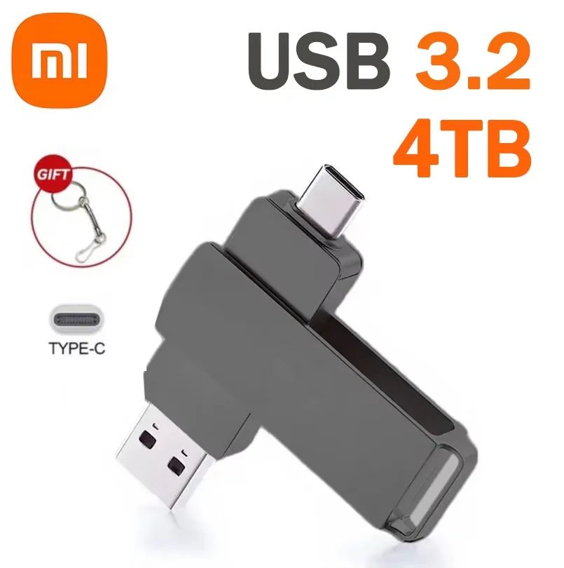 Xiaomi 16TB USB 3.2 Flash Drive 520MB/s High Speed 2 in 1 Type C OTG Pen Drive Waterproof Large Storage for Phone Computer PC