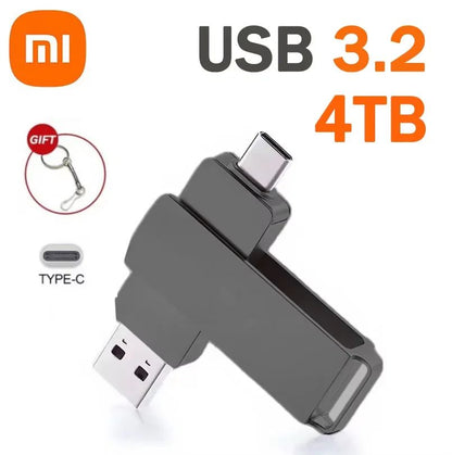 Xiaomi 16TB USB 3.2 Flash Drive 520MB/s High Speed 2 in 1 Type C OTG Pen Drive Waterproof Large Storage for Phone Computer PC