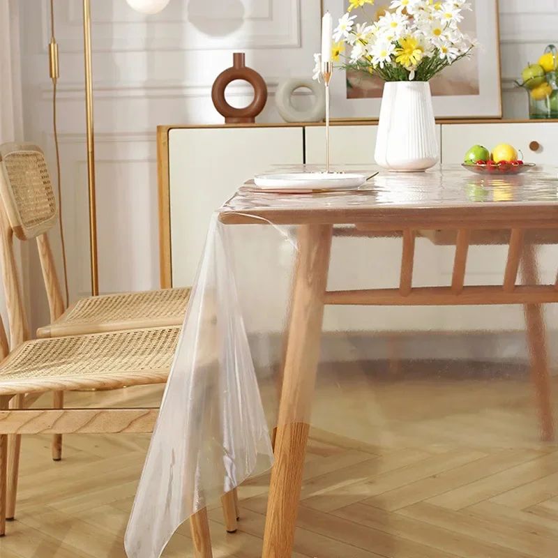 Rectangular Tablecloth, Transparent Table Cloth, Table Protector, Heat Resistant Waterproof Anti-Scratch Tablecloth