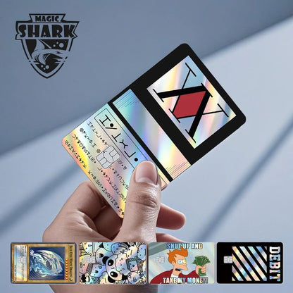 Filme de cobertura holográfico a laser Magic Shark Skull Panda Hunter Broke Blue Eyes Dragon para cartão de crédito e débito bancário