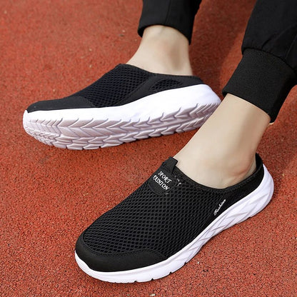 Fashion Men Half Slippers Anti-slip Men's Casual Shoes Lightweight Male Flat Slippers Breathable Fashion Slip on Flats Outdoor